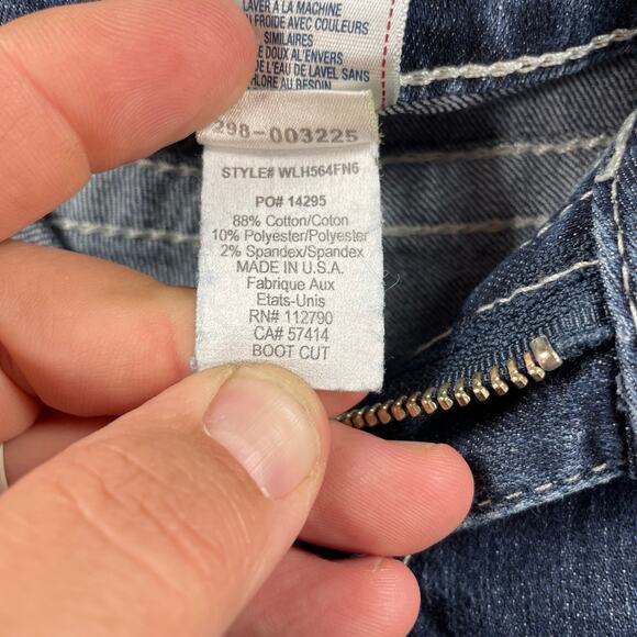 True Religion Jeans Women's 28 (30X28) Blue Denim Straight Leg Flap Pocket READ - Picture 6 of 12